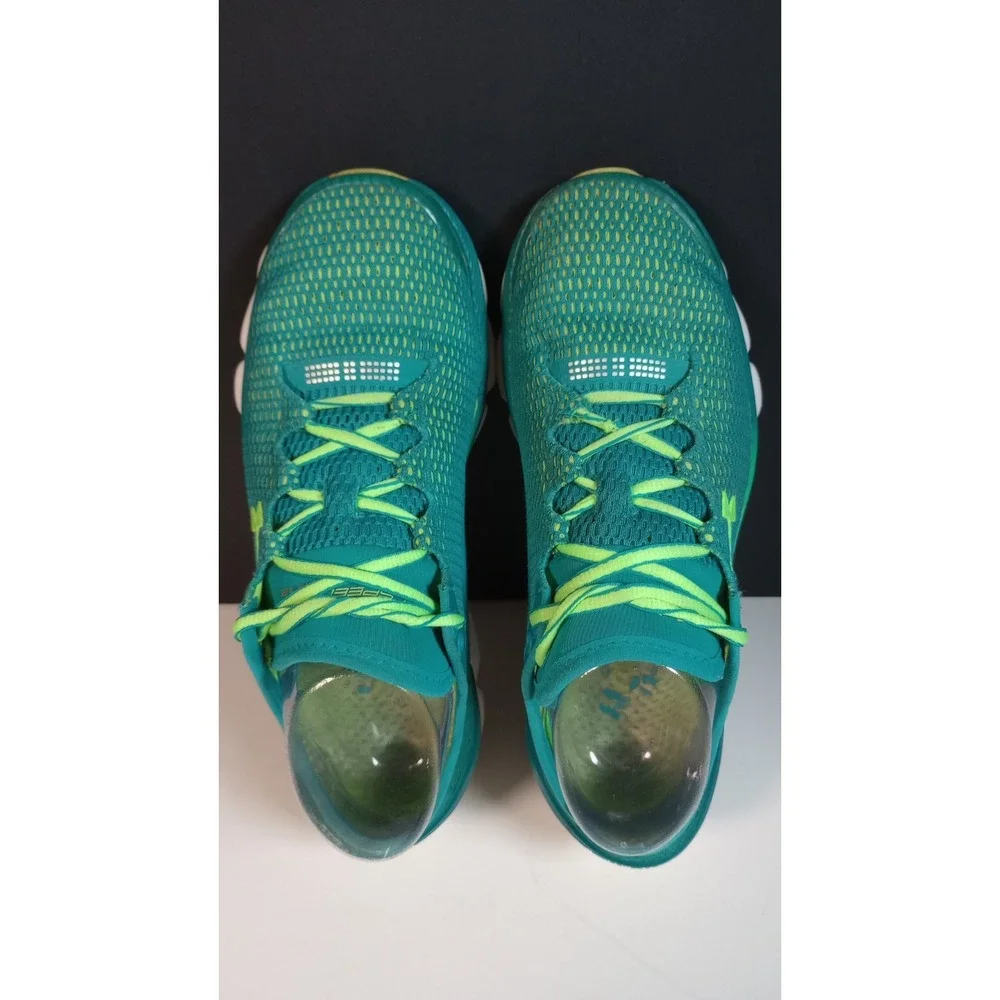 Under Armor Charged Speedform Gemini 2 Ladies Running Shoes Sz 8 Teal/Lime Green